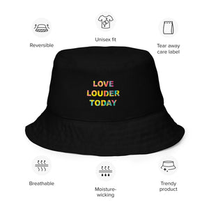 Reversible Graffiti Love Louder Bucket Hat
