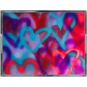 Graffiti Hearts Acrylic Tray