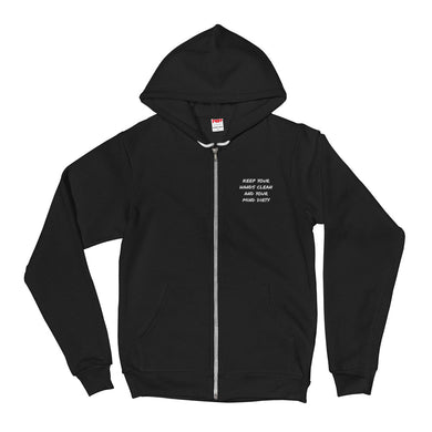 Embroidered 'Keep Your Hands Clean & Your Mind Dirty' Zip Up Hoodie