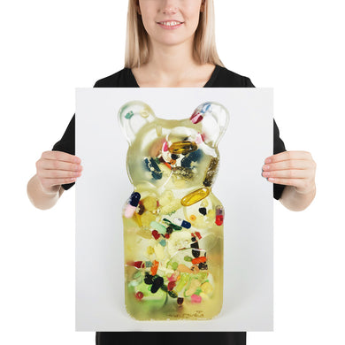 Pill Pop Gummy Bear Giclée Art Print