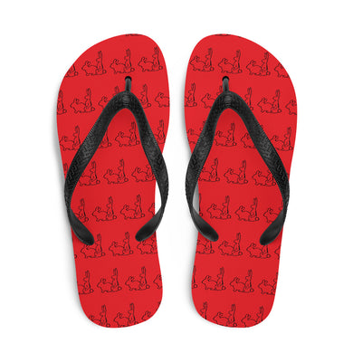 Red Hot Bunny Flip-Flops